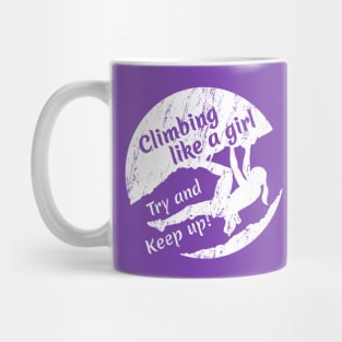 Climbing like a girl - White Logo Mug